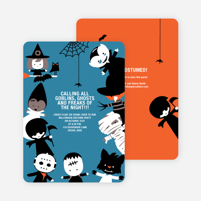 Costume Party Halloween Invites - Azure