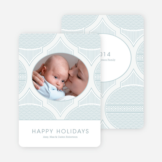 Happy Holidays Star Pattern - Icy Blue