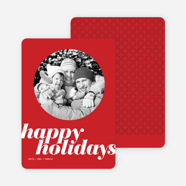Modern Happy Holidays Photo Card - Punch