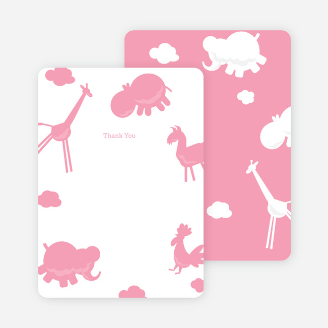 Note Cards: ‘Animal Downpour’ cards. - Cotton Candy