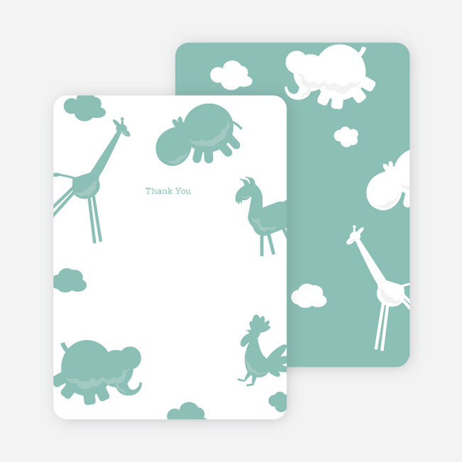 Note Cards: ‘Animal Downpour’ cards. - Celadon