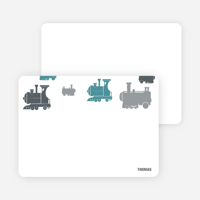 Note Cards: ‘Thomas Loves the Train’ cards. - Blue