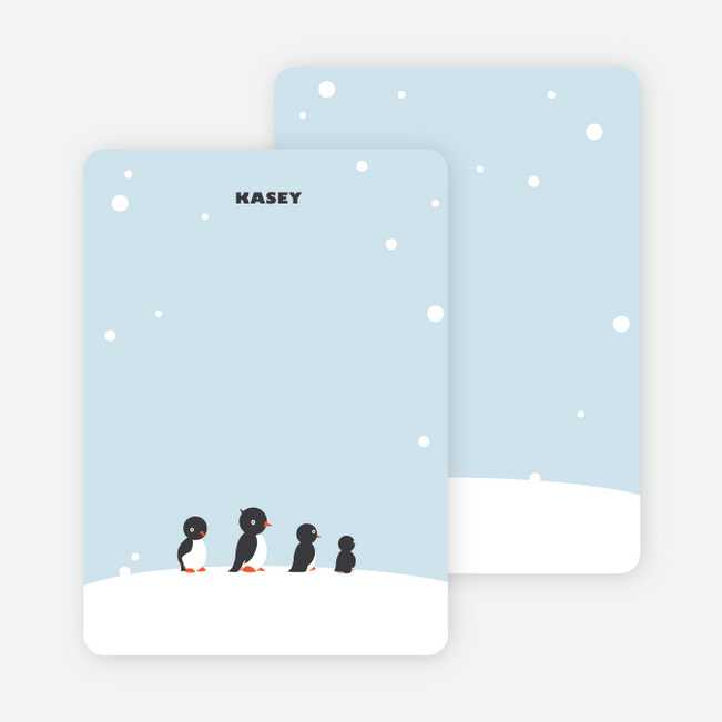 Notecards for the ‘Dancing Penguins’ cards. - Celestial Blue