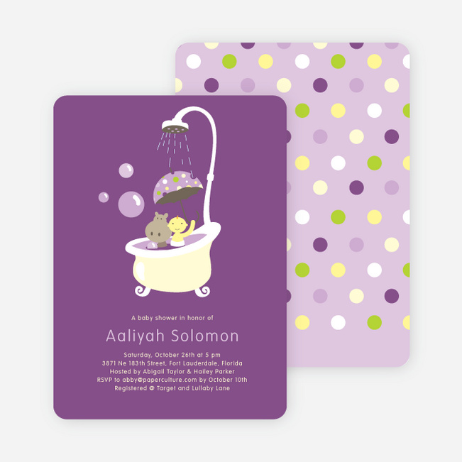 hippo baby shower invitations