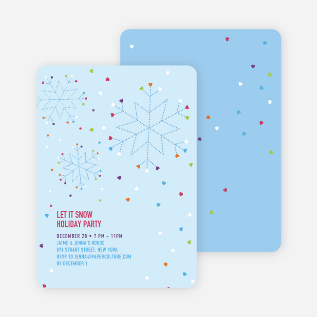 Snow Love Holiday Party Invitations - Glacier