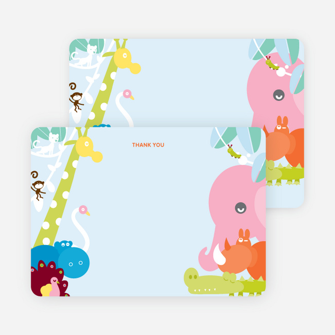 Thank You Card for Where the Wild Things Live Birthday Invitation - Cotton Candy