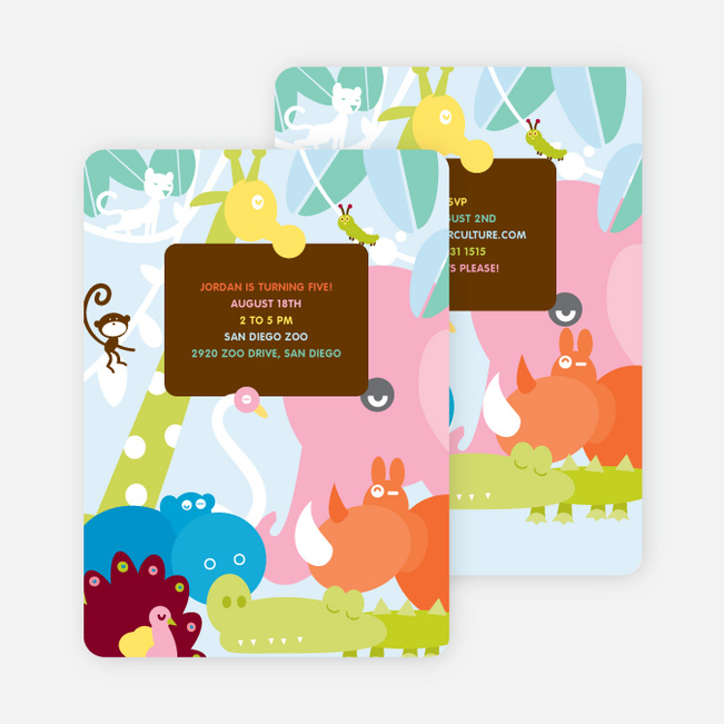 Where the Wild Things Live Birthday Invitation - Chocolate Brown