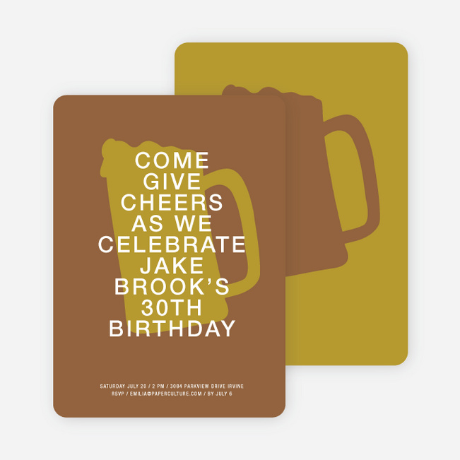 Cheers Invitations - Chocolate Porter