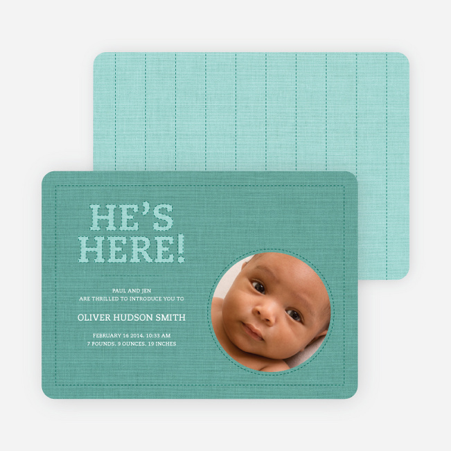 Fabric of Life Birth Announcements - Turquoise