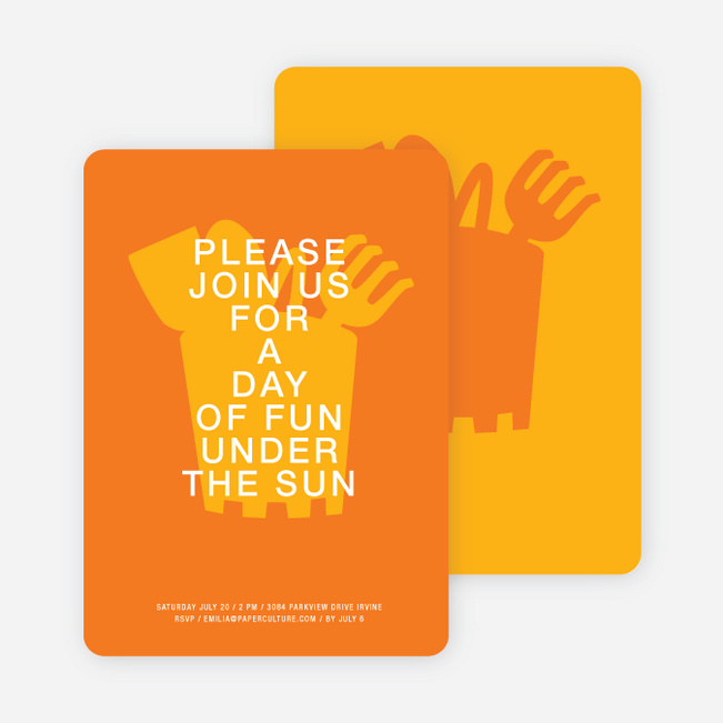 Fun in the Sun invitations - Orange Sherbert
