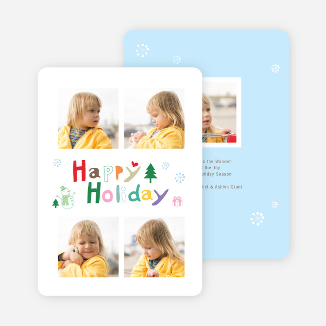 Happy Holiday Scribbles Holiday Cards - Blue