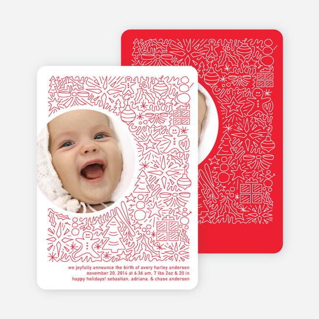Holiday Baby Announcements Spirit of the Holidays Paper Culture