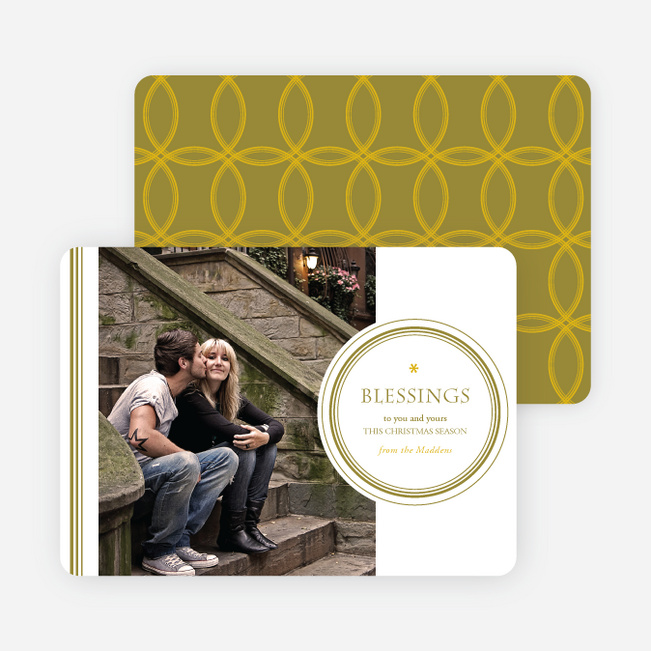 Holiday Blessings Christmas Photo Cards - Yellow