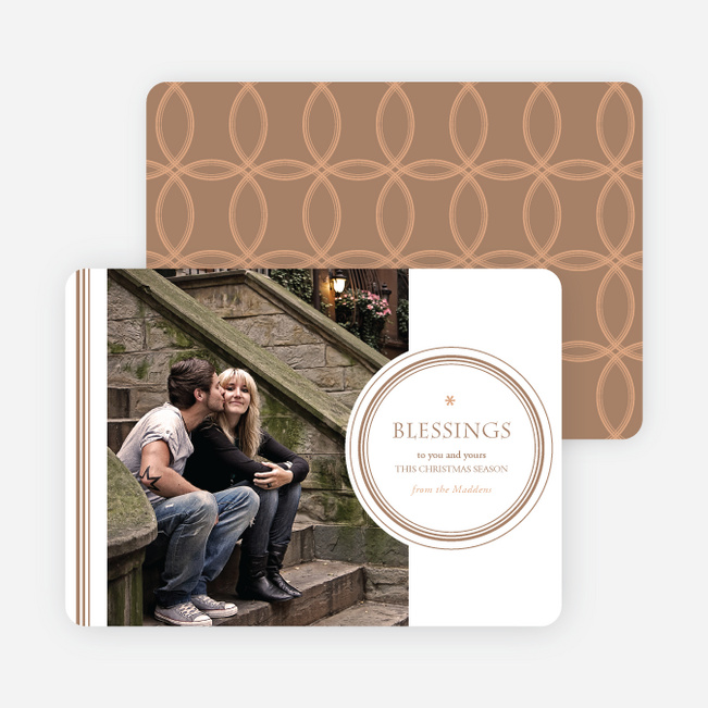 Holiday Blessings Christmas Photo Cards - Beige