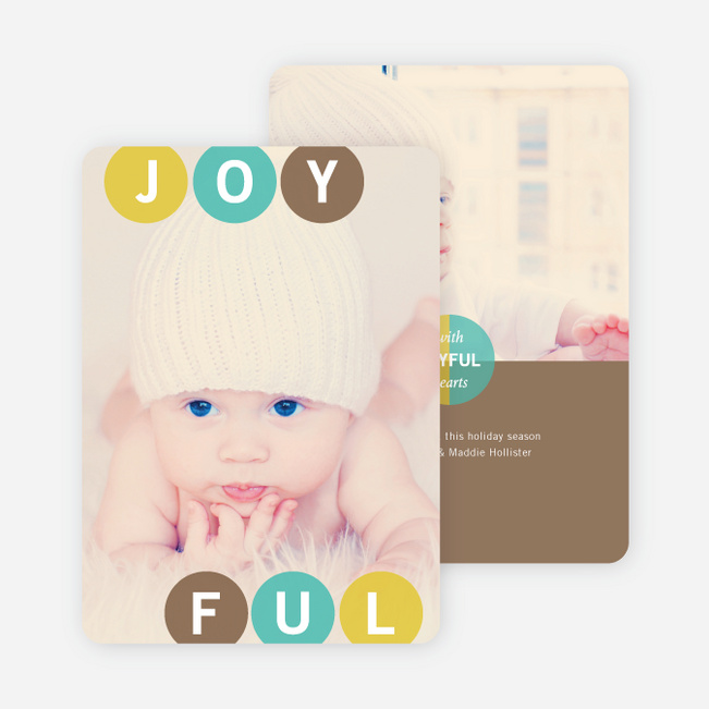 Holiday Photo Cards: Joyful Ornaments - Brown