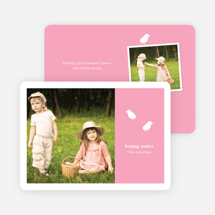 Modern Easter Photo Card - Easter Pink