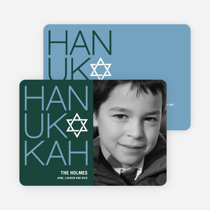 HANUKKAH Card - Cadet Blue