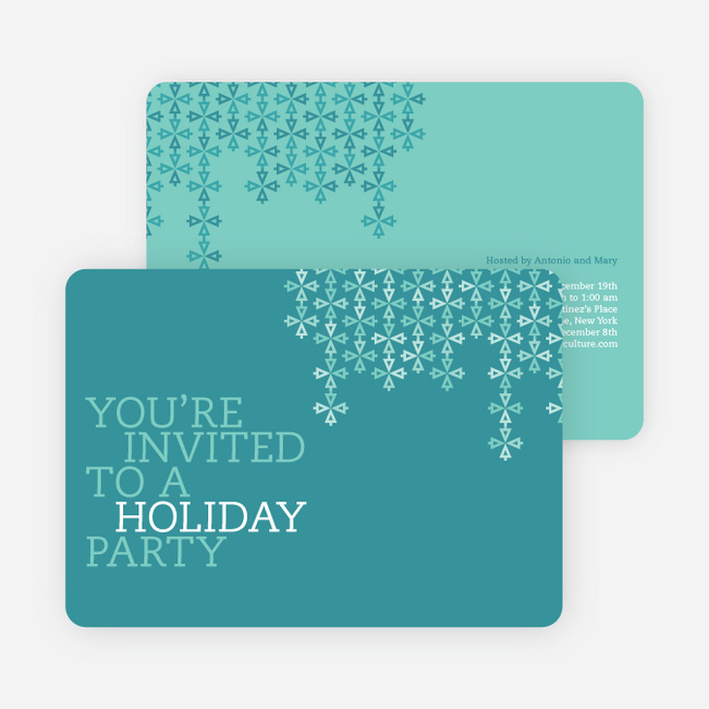 Modern Pattern Holiday Party Invitations - Turquoise