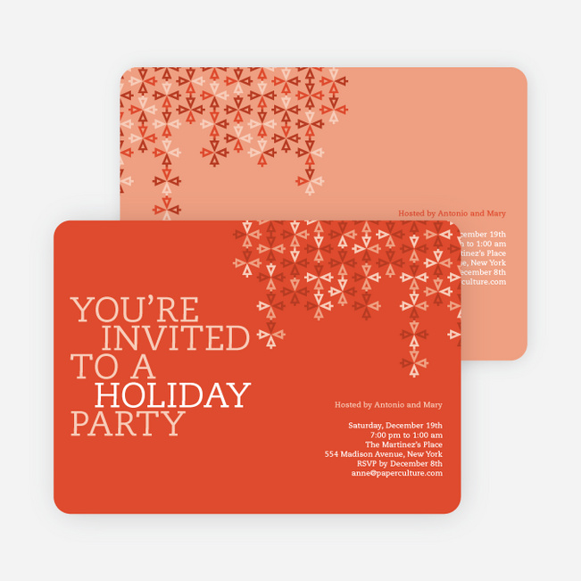 Modern Pattern Holiday Party Invitations - Apricot