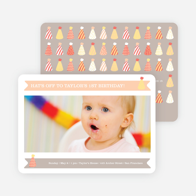 Modern Photo Birthday Invitations - Orange