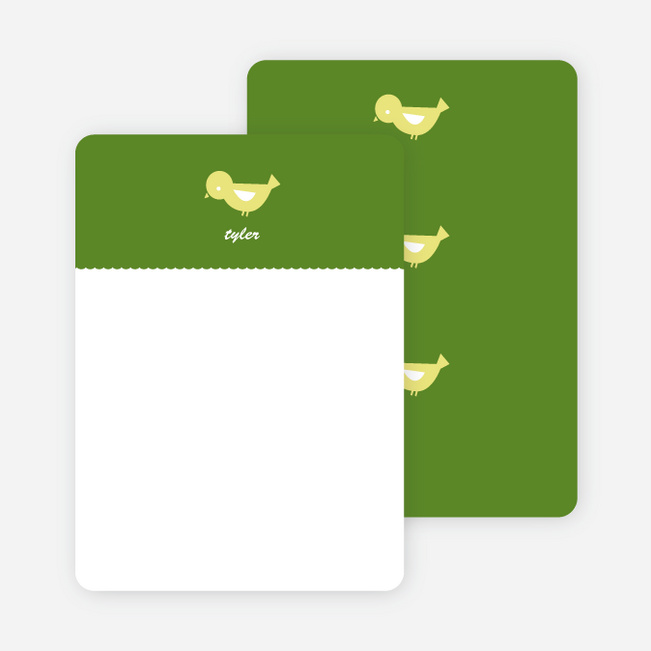 Notecards for the ‘Birdie Announcement’ cards. - Grass Green
