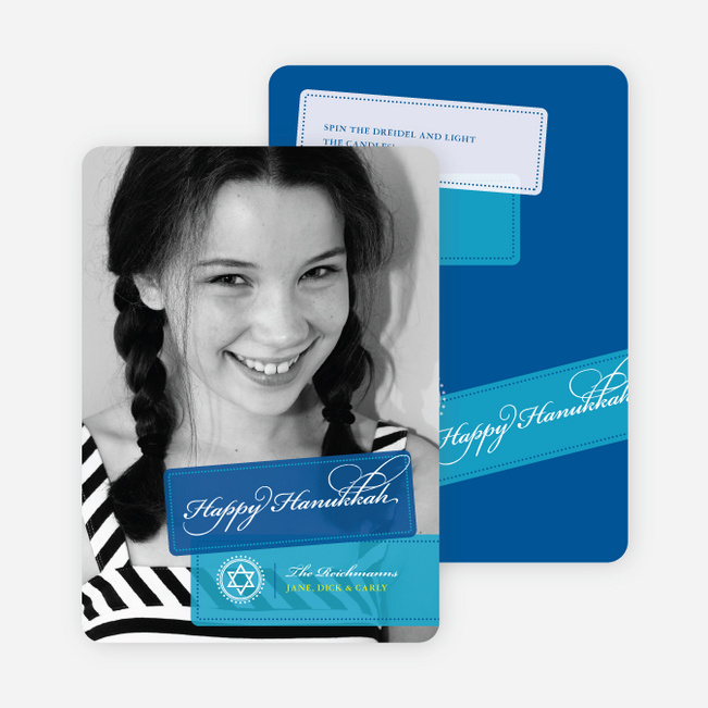 World Travels Hanukkah Photo Cards - Royal Blue