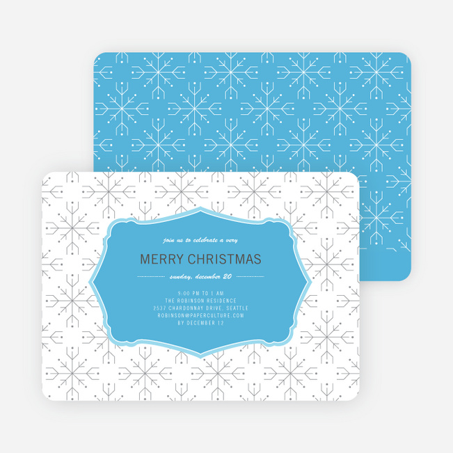 Wrapping Paper Holiday Invitations - Baby Blue