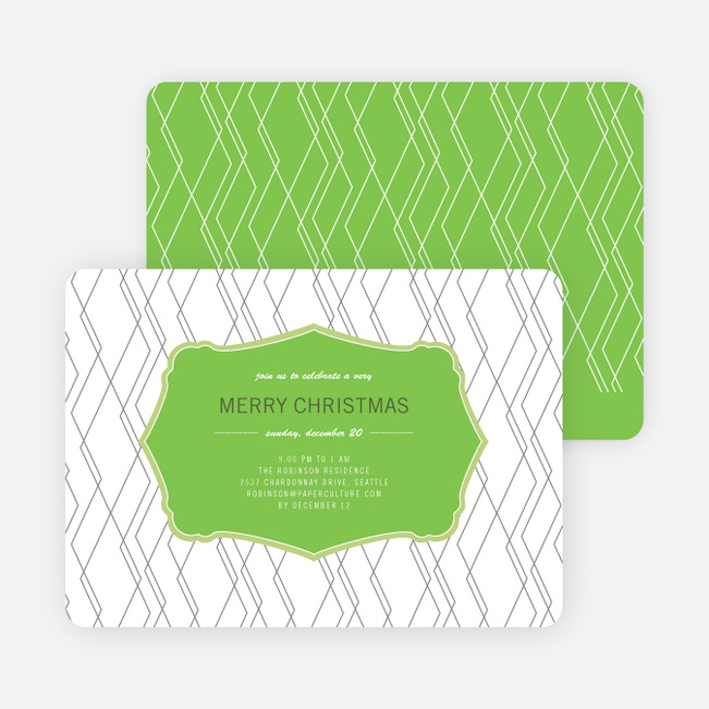 Wrapping Paper Holiday Invitations - Lemongrass