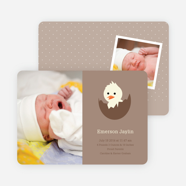 Your Newborn Has Hatched: Modern Baby Announcement - Coffee