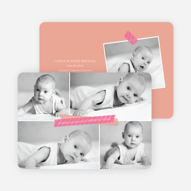 Birth Announcements Photo Collage - Pink