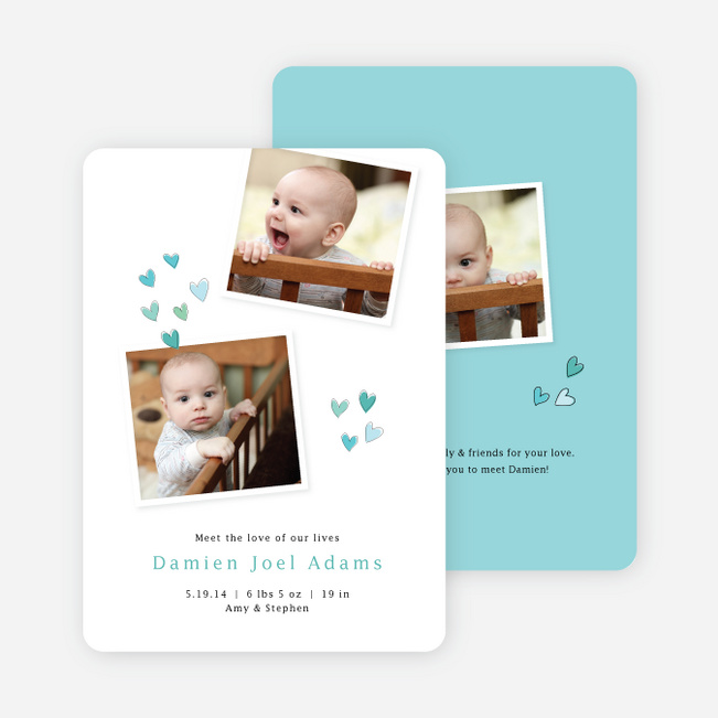 Sweethearts full of Love Birth Announcements - Blue