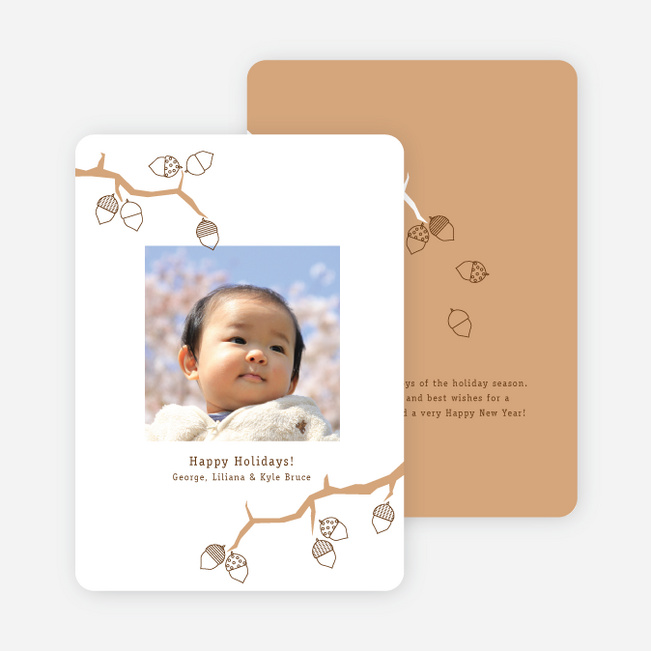 Acorns and the Circle of Life Holiday Photo Cards - Caramel