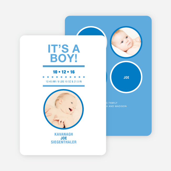 It’s a Boy Baby Announcements - Periwinkle