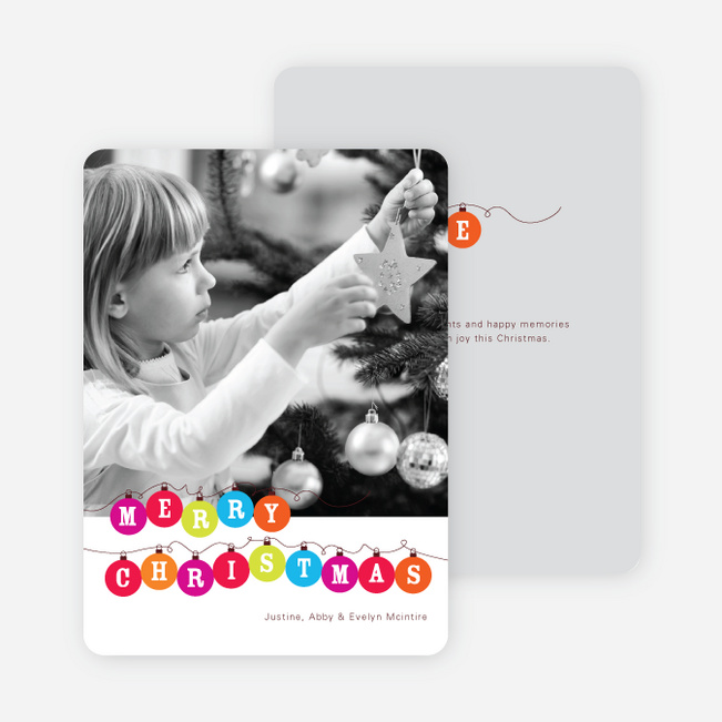 Christmas Lights Holiday Photo Cards - Cardinal Red