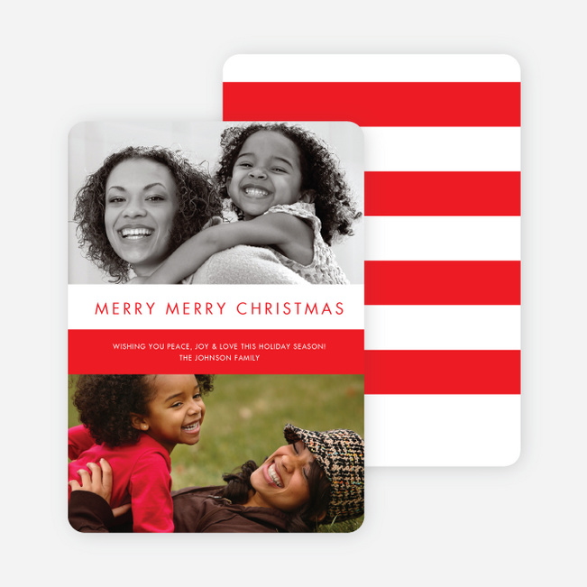 Christmas Photo Sandwich Holiday Photo Cards - Tomato Red