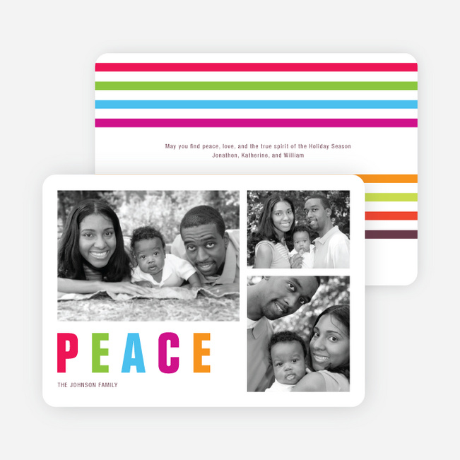 Colorful Peace Holiday Cards - Multi