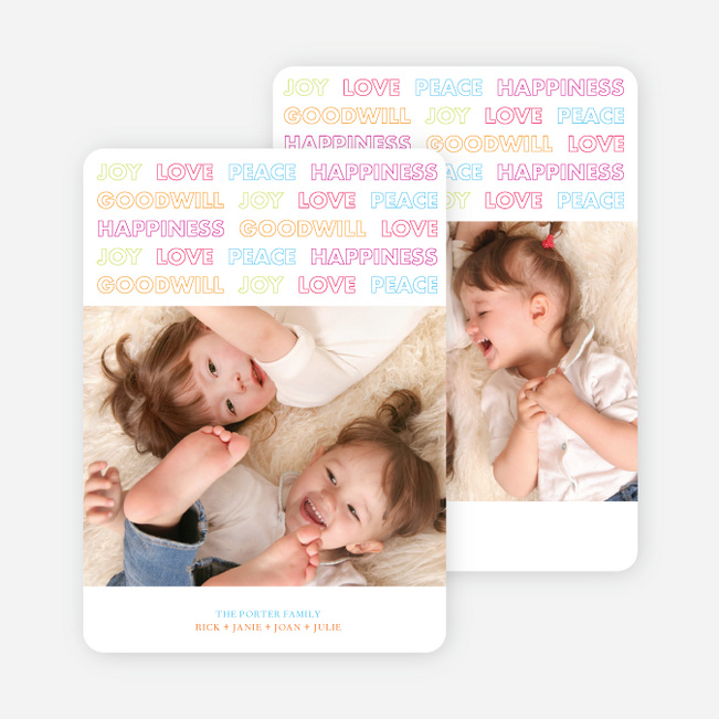 Colorful Type Holiday Photo Cards - Cotton Candy