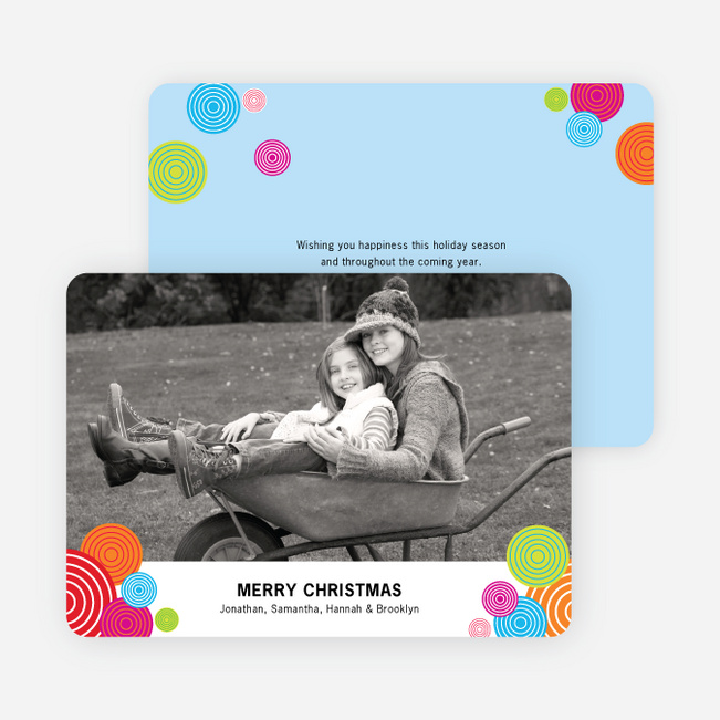 Festive Circles Holiday Photo Cards - Tomato Red