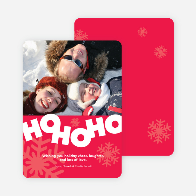 Ho Ho Ho Holiday Photo Card - Candy Red