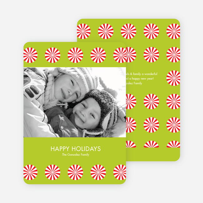 Holiday Sweets Peppermint Photo Cards - Limeade