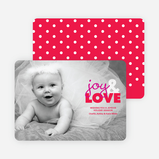 joy & LOVE Holiday Photo Cards by giggle - Cupid Red