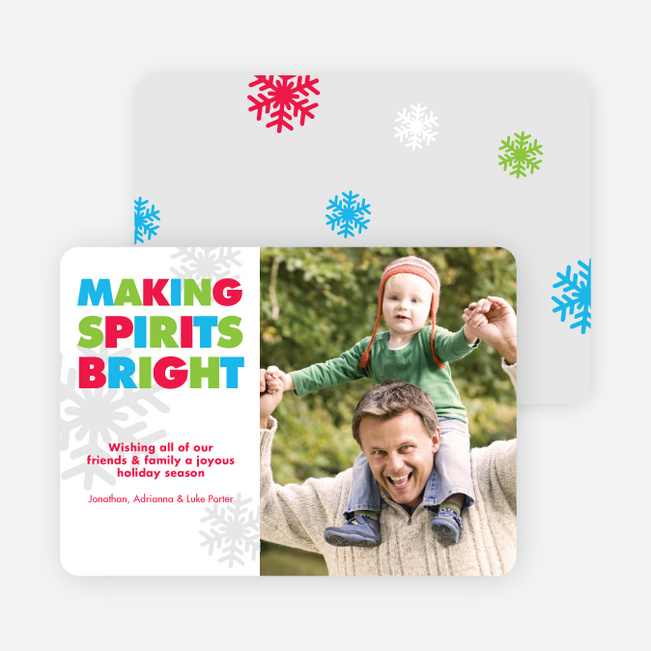 Making Spirits Bright Snowflake Holiday Card by giggle - Multi