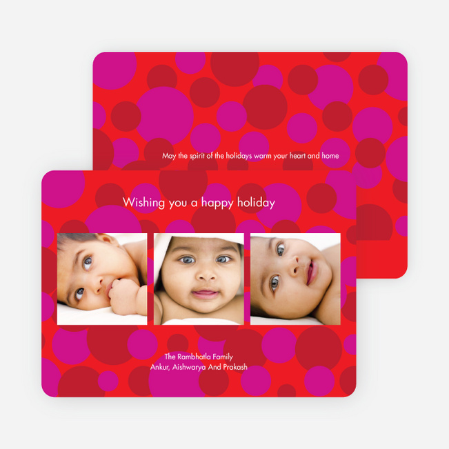 Multi Photo Holiday Cards - Bright Red