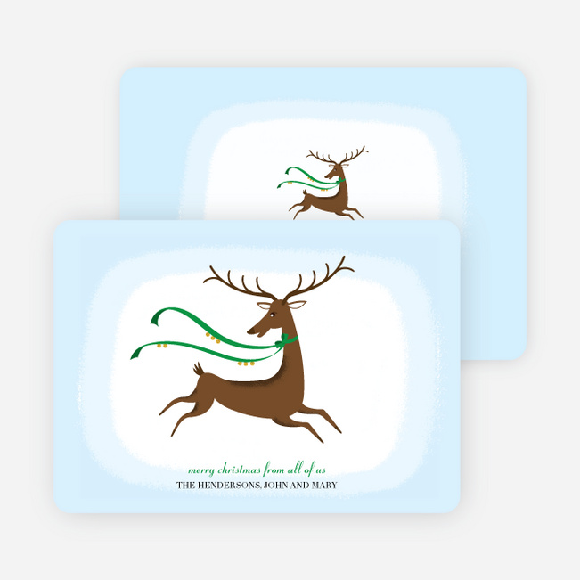 Reindeer Holiday Cards (not Rudolph!) - Shamrock Green