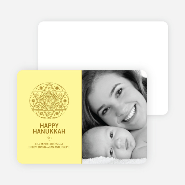 Star of David Hanukkah Photo Cards - Mustard Yellow