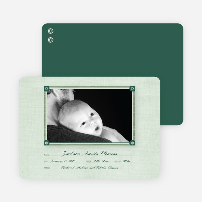 Wallpaper Photo Frame Birth Announcements - Mint