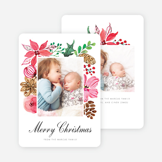 Blooming Frame Holiday Cards - Black