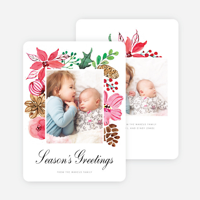Blooming Frame Holiday Cards - Black