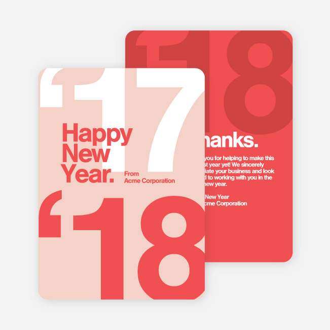 happy new year business cards