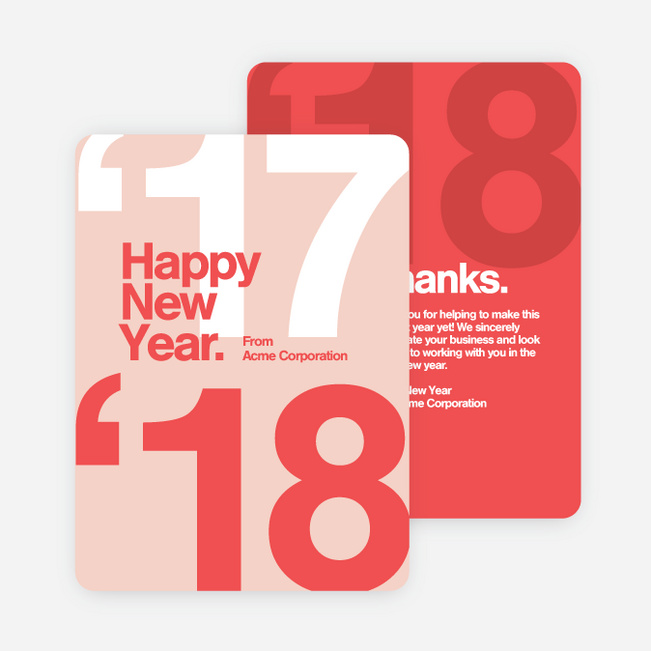 Bold Beginnings Corporate New Year Cards - Red